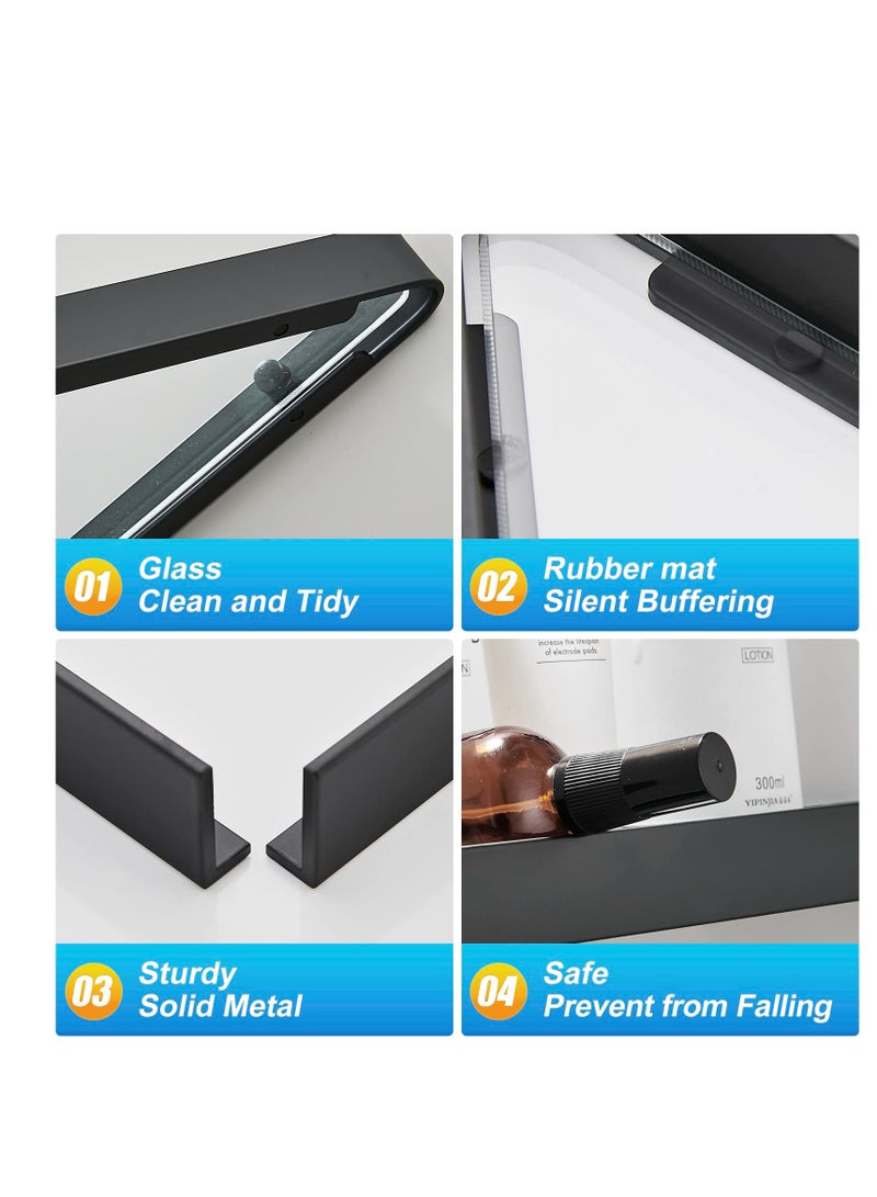 SYOSI Bathroom Shower Shelf, 2 Pack Folding Metal Shelf for Bathroom Wall Mounted, 90° Fold Up and Waterproof, Toilet Phone Holder Shelf, for Bathroom, Kitchen, Toilet - Image 5