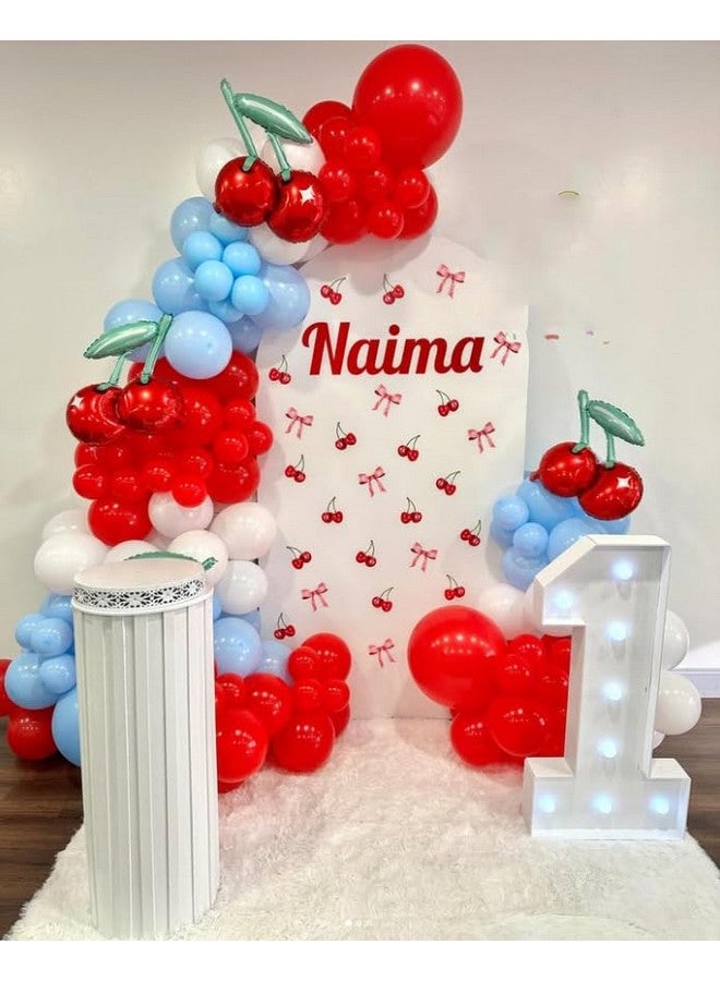 CYMYLAR 6pcs 20inch cherry balloons,cherry theme birthday party decorations balloons supplies.fruit summer cherry birthday wedding baby party decoration mylar balloons.  - Image 4