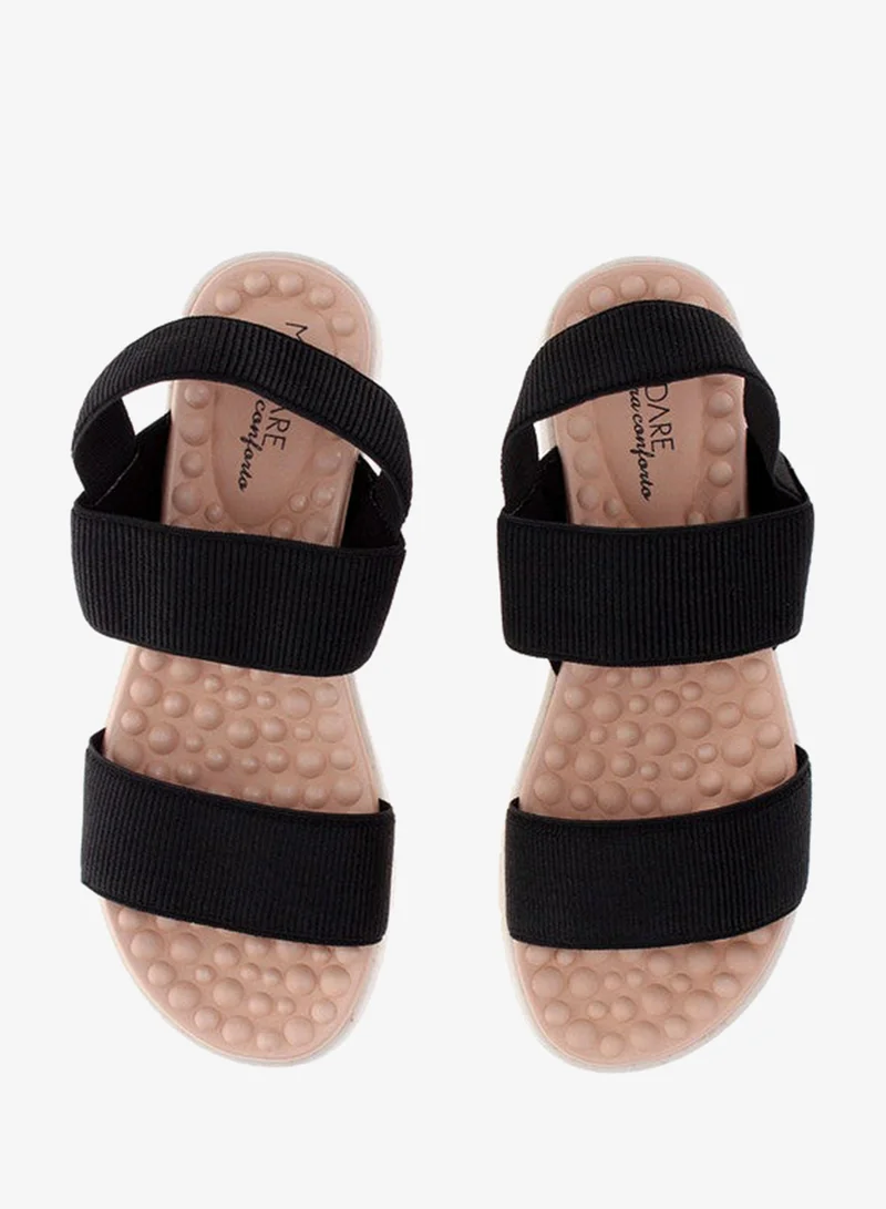 Modare Black Sandals for Women with Back Strap – Stylish & Supportive sling Back Ladies Sandals for Women | Best Price UAE