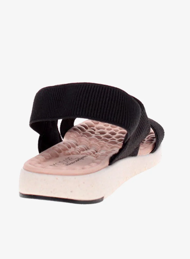Modare Black Sandals for Women with Back Strap – Stylish & Supportive sling Back Ladies Sandals for Women | Best Price UAE