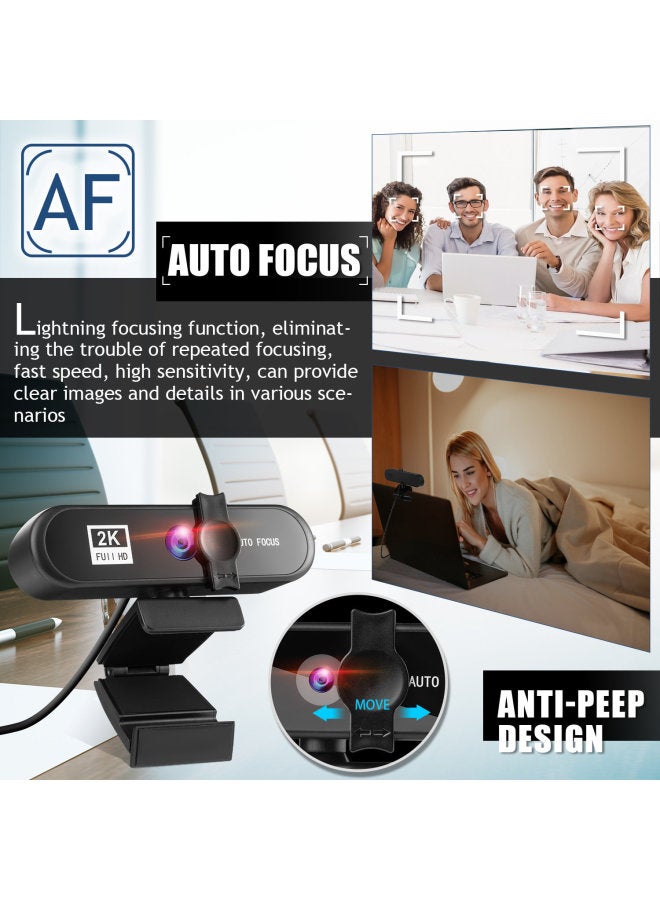 4K Private Model Beauty Auto Focus 1080p Computer Camera HD Network USB Live Webcam2k Drive-free-Color:8802-1k - Image 3