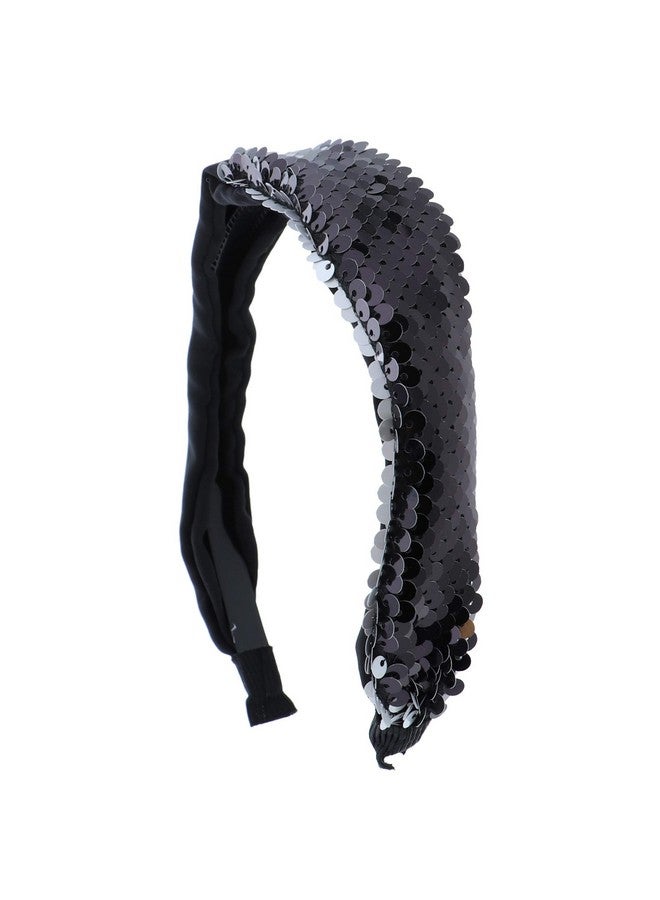 Motique Accessories Elegant Half And Half Satin Sequin Headband For Girls And Womenblack - Image 2