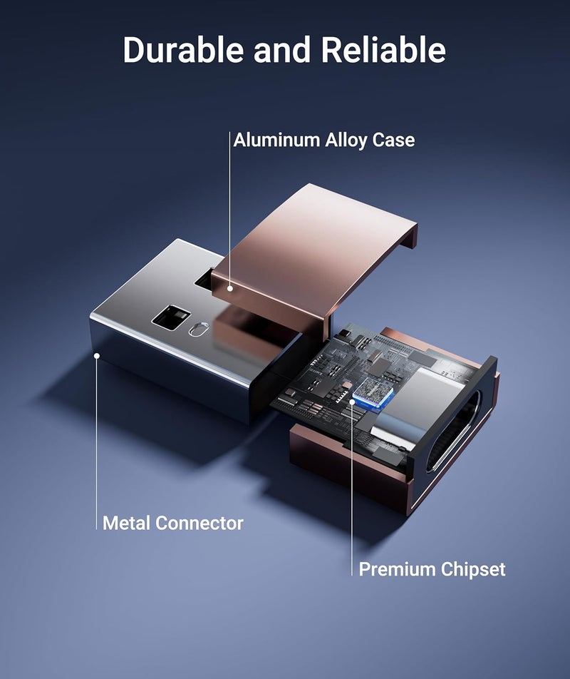 Syntech محول USB C أنثوي إلى USB A ذكر 3 حزمة، كابل شاحن نوع C محول طاقة متوافق مع iPad Air 7، iPhone 17/16/15/14 Pro Max، Apple Watch Series 10/9، Samsung Galaxy S20 وغيرها، ذهب وردي - Image 4