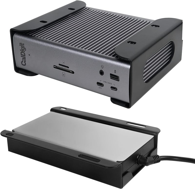 حامل تحت المكتب لقاعدة Thunderbolt 4 / قاعدة Thunderbolt 3 وكابل الطاقة، رف تخزين حديدي تحت المكتب لـ TS4 / TS3 Plus، بدون حفر، تركيب سهل مع جميع الأدوات المرفقة - Image 1
