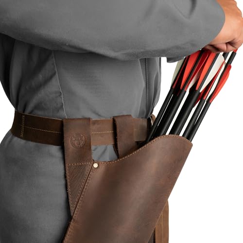 Valhalla Gear Leather Hip Quiver for Arrows, Hunting Quiver Arrow Holder, Archery Quivers Holder, Best Compound Bow Arrow Quiver for Recurve Bow, Youth Adult Back Quiver, Durable Design for Archery Crossbow Quiver - Image 3
