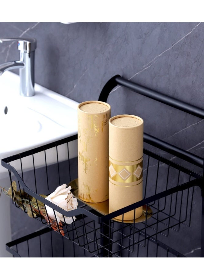 MAIDI Car Tissue Holder with 3-ply Facial Tissues Bulk - 4 PK Gold Foil Cylinder, for Car, Travel Cup Holder, Refill Box Round Container Kraft - Image 5