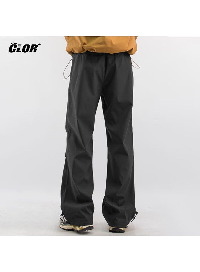 Clor Men's Outdoor Work Pants Summer Windproof Thin Sports Hiking Casual Straight Pants Cl52 Black 2XL - Image 3