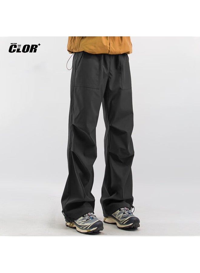 Clor Men's Outdoor Work Pants Summer Windproof Thin Sports Hiking Casual Straight Pants Cl52 Black 2XL - Image 5