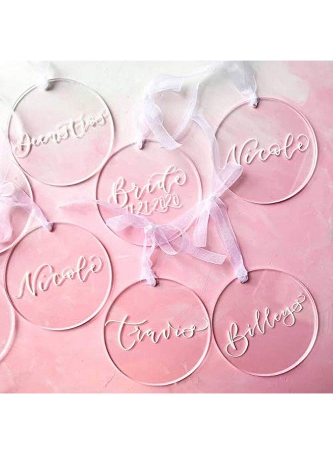 JINMURY 25 Pcs Clear Round Acrylic Ornaments- 3.5 Inch Blank Acrylic Circle Discs with Hole, Perfect for Making Christmas Ornaments, Keychains, Gift Tag, Name Plates, Keepsakes - Image 5