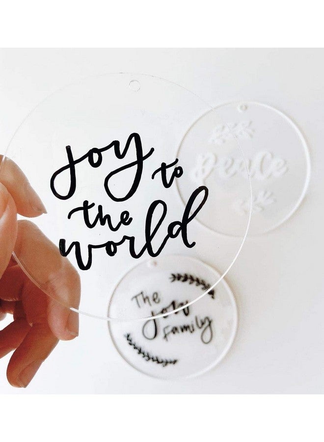 JINMURY 25 Pcs Clear Round Acrylic Ornaments- 3.5 Inch Blank Acrylic Circle Discs with Hole, Perfect for Making Christmas Ornaments, Keychains, Gift Tag, Name Plates, Keepsakes - Image 3