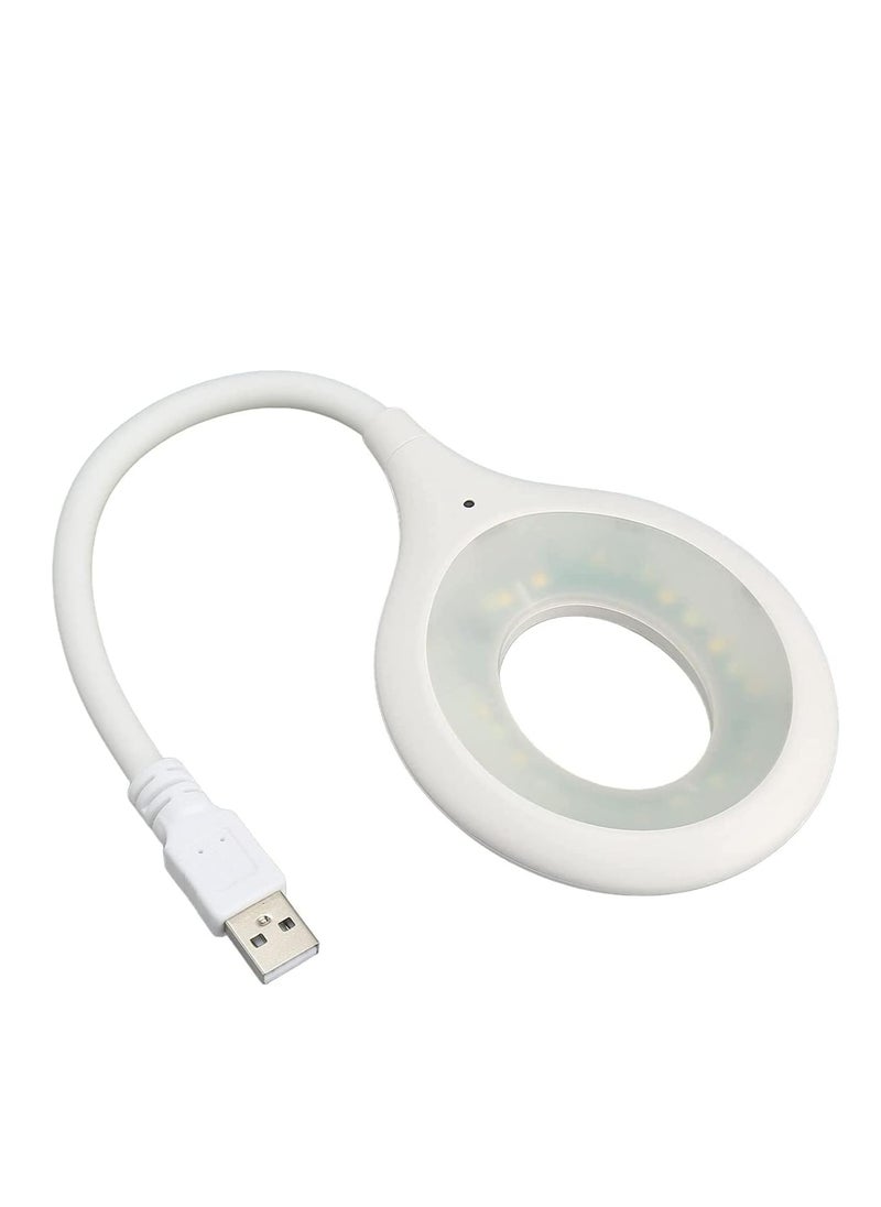 ماركة غير محددة - مصباح طاولة USB صغير ذكي مع تحكم صوتي و3 مصابيح LED ملونة وإضاءة قابلة للتعديل 360 درجة مناسب لقراءة الكتب والعمل في الليل والدراسة باللون الأبيض - Image 1