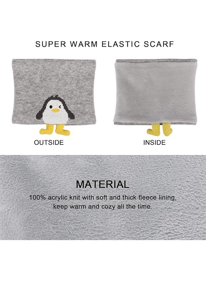 2 Piece Cartoon Penguin Knitted Winter Hat and Scarf Set for Babies and Toddlers Ages 1 to 3 Years Warm Knit Beanie and Neck Warmer for Boys and Girls - Image 4