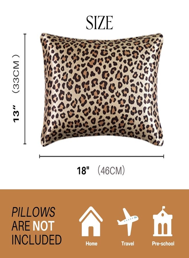 LCBD Silky Satin Toddler Pillowcases Pack of 2, 13x18 Inches Cheetah Print Travel Pillowcases with Envelope Closure, Small Kids Pillow Cases Covers, Gold Leopard - Image 4