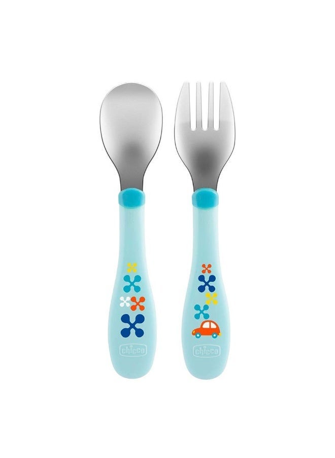 Chicco Metal Cutlery  Neutral, Blue/Green - Image 3