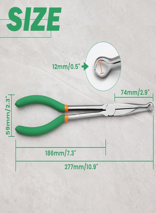 كماشة LEONTOOL ذات قبضة خرطوم طويلة 11 بوصة - لإزالة شمعة الإشعال وغطاء الإشعال المائل - كماشة ذات أنف حلقي طويل المدى بفكين مسننين - قطر 1/2 بوصة - Image 5