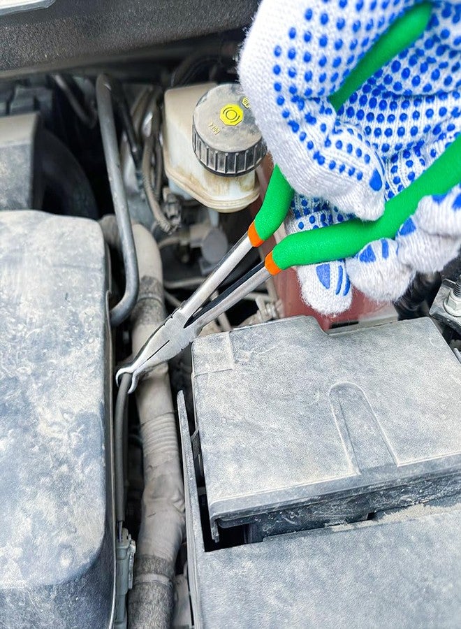 كماشة LEONTOOL ذات قبضة خرطوم طويلة 11 بوصة - لإزالة شمعة الإشعال وغطاء الإشعال المائل - كماشة ذات أنف حلقي طويل المدى بفكين مسننين - قطر 1/2 بوصة - Image 3