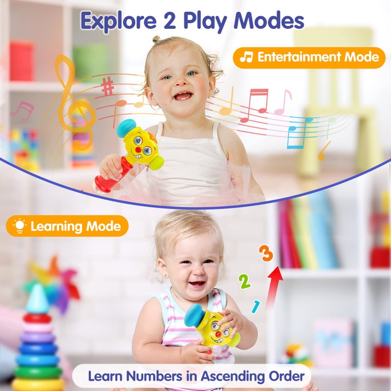 HOLA Toys for 1 Year Old Boy Birthday Gift - Hammer Baby Toys 12-18 Months, Musical 1 Year Old Toys with Light Flashing, Toys for 1 + Year Old Boy Toddlers Toys Age 1-2 Baby Toys Easter Stuffers - Image 4
