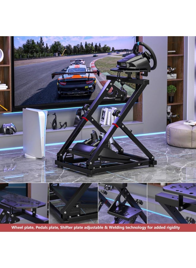 FlashHawk Racing Wheel Stand - Stable Triangle Support for Logitech G29/G920/Thrustmaster | Height Adjustable | Foldable  - Image 4