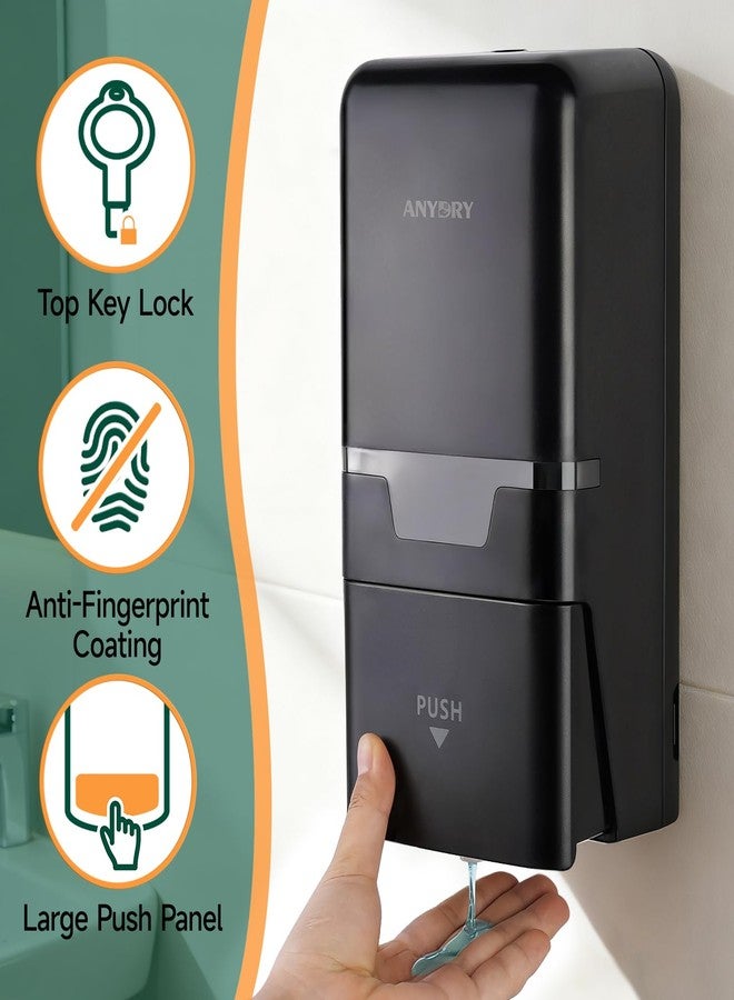 anydry Manual Liquid Soap Dispenser Wall Mount 27oz Large Capacity Black - Image 5
