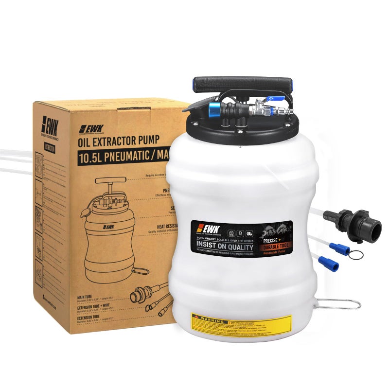 EWK 10.5L Pneumatic/Manual Oil Extractor Pump for Oil Change, Fluid Extractor for Automotive Fluids Vacuum Evacuation - Image 1