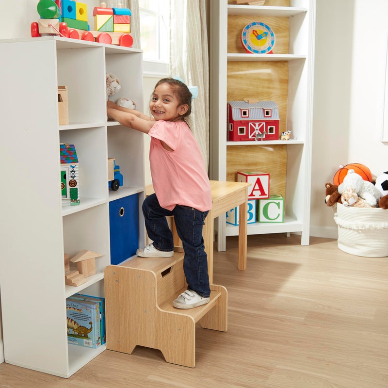 Melissa & Doug Kids Wooden Step Stool - Light Natural Finish - Image 2