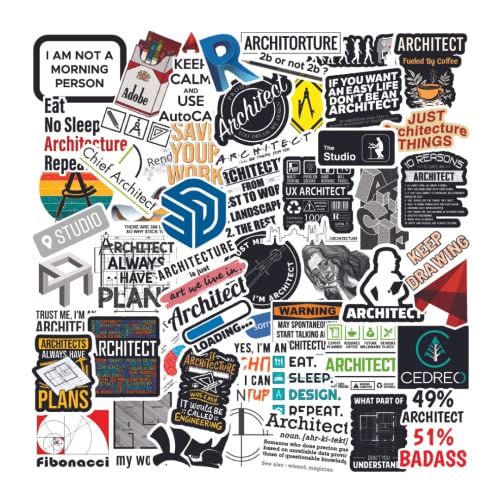 CodersParadise Pack of 50 Architect Edition Vinyl Stickers For Laptop, Journal - Waterproof - For Architects-Self-Adhesive - Image 1