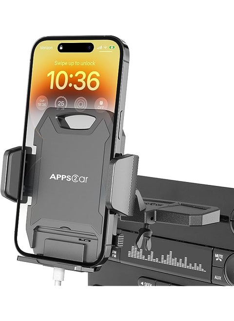 Car Phone Holder CD Slot Mount 360° Rotation Car CD Tray Phone Holder Release in One Hand Compatible with iPhone14/13/12 Series, Galaxy S22 S21, etc