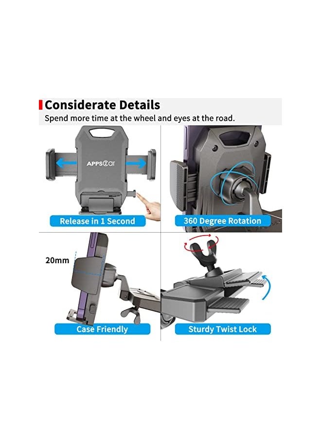 PROMASS - Car Phone Holder CD Slot Mount 360° Rotation Car CD Tray Phone Holder Release in One Hand Compatible with iPhone14/13/12 Series, Galaxy S22 S21, etc - Image 1