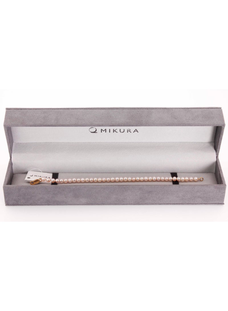 MIKURA Bracelet 1st 19Cms, Freshwater Pearls, Natural Mix Color, 5.0-4.5MM, 18KY - Image 2