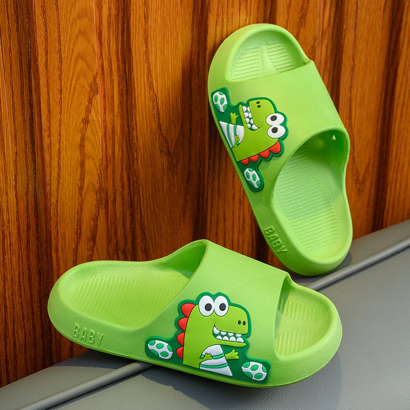 Kids Cartoon Dinosaur Slides - Anti-Slip, Soft Sole, for Boys and Girls - Image 1