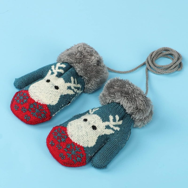 Holiberty Toddler Kids Warm Winter Gloves Cute Infant Baby Boys Girls Thick Fleece Lined Full Finger Ski Snow Gloves Mittens - Image 2