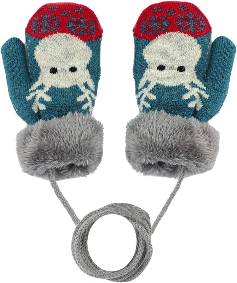 Holiberty Toddler Kids Warm Winter Gloves Cute Infant Baby Boys Girls Thick Fleece Lined Full Finger Ski Snow Gloves Mittens - Image 1