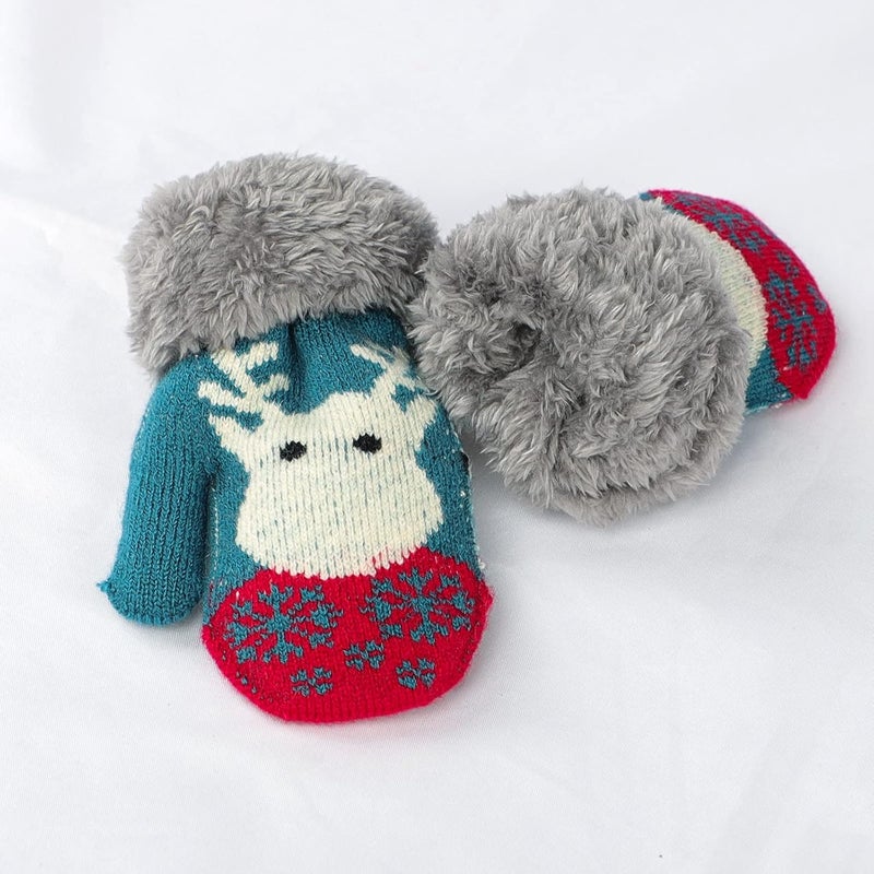 Holiberty Toddler Kids Warm Winter Gloves Cute Infant Baby Boys Girls Thick Fleece Lined Full Finger Ski Snow Gloves Mittens - Image 3
