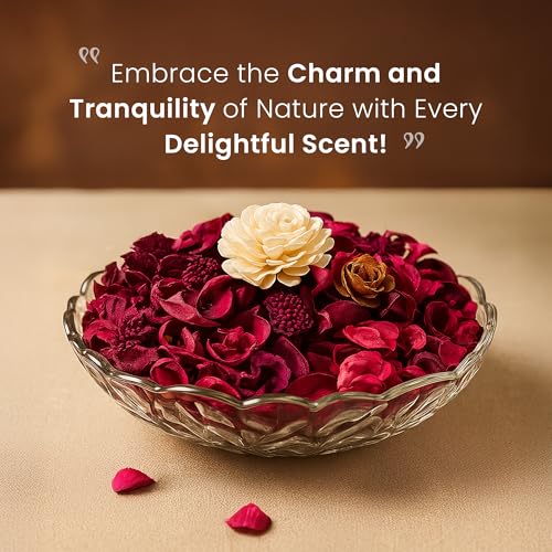 IRIS, Home Fragrance -Rose Potpourri - Floral Rose Scent - Fine-Living Fragrance -Natural Decoration - Mood Enhancer - Made in India - 140 Gram - Red - Image 4