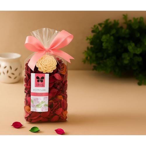 IRIS, Home Fragrance -Rose Potpourri - Floral Rose Scent - Fine-Living Fragrance -Natural Decoration - Mood Enhancer - Made in India - 140 Gram - Red - Image 1