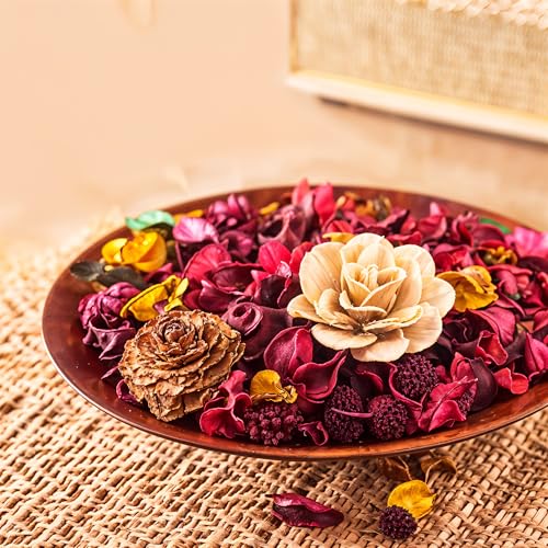 IRIS, Home Fragrance -Rose Potpourri - Floral Rose Scent - Fine-Living Fragrance -Natural Decoration - Mood Enhancer - Made in India - 140 Gram - Red - Image 2