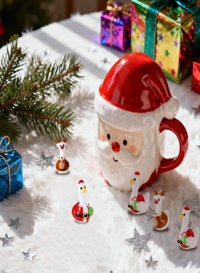Sinbana 50pcs Mini Christmas Goose, Miniature Resin Figurines Small Animal Tiny Goose Decor Accessories for Dollhouse Fairy Garden Christmas Party DIY Crafts (Santa Claus + Elk Style) - Image 5