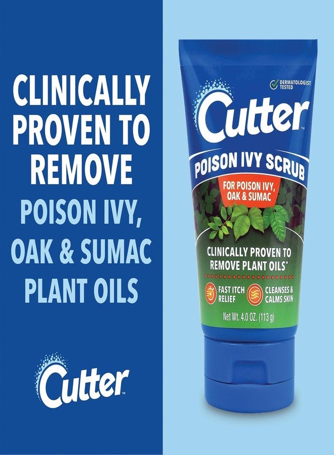 Cutter Poison Ivy, Oak, and Sumac Scrub - Fast Itch Relief, Gentle Cleansing, Natural Exfoliation for Soothing Skin Care, Fragrance-Free. Outdoor Essential for Hiking, Camping, Hunting, and Gardening. - Image 3