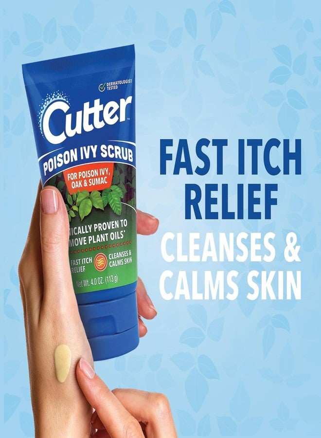 Cutter Poison Ivy, Oak, and Sumac Scrub - Fast Itch Relief, Gentle Cleansing, Natural Exfoliation for Soothing Skin Care, Fragrance-Free. Outdoor Essential for Hiking, Camping, Hunting, and Gardening. - Image 2