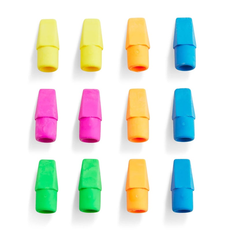 StaplesÂ® Arrowhead Cap Erasers, Assorted Colors, 12 Counts - Image 2