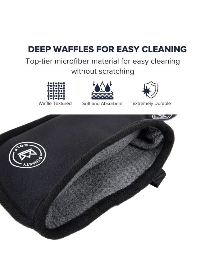 Dynasty Golf Golf Club Cleaner for Golf Bag - Golf Ball Cleaner Pouch - Waterproof Inside and Dry Outside - Golf Club Brush and Groove Cleaner in One - Golf Ball Washer - Golf Club Bag Accessories - Image 5