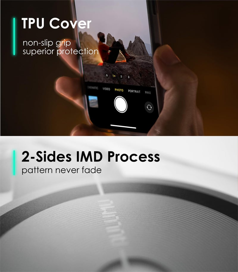 Aulumu حافظة حرارية مغناطيسية Aulumu A16 لجهاز iPhone 16 Pro Max | تحكم محدث في الكاميرا | تقنية IMD | متوافقة مع Magsafe | تغليف كامل من جميع الجهات | أبيض شفاف باللمس - Image 3