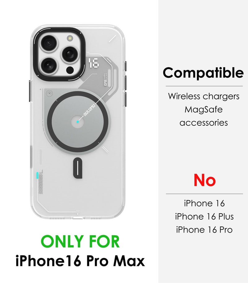 Aulumu حافظة حرارية مغناطيسية Aulumu A16 لجهاز iPhone 16 Pro Max | تحكم محدث في الكاميرا | تقنية IMD | متوافقة مع Magsafe | تغليف كامل من جميع الجهات | أبيض شفاف باللمس - Image 2