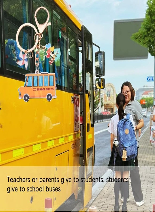 Sdopbinbin School Bus Keychain Gifts for Boys Girls First Day of School Gift for Students Teachers Thank You Gifts for Teacher School Bus Driver Appreciation Gifts Keychain for Men Women Adults - Image 3