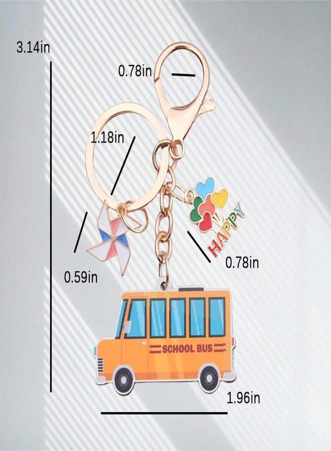 Sdopbinbin School Bus Keychain Gifts for Boys Girls First Day of School Gift for Students Teachers Thank You Gifts for Teacher School Bus Driver Appreciation Gifts Keychain for Men Women Adults - Image 4