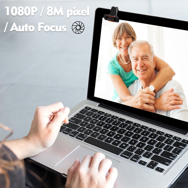 كاميرا ويب FHD 1080P كاميرا مؤتمرات فيديو عالي الدقة كاميرا قابلة للثبوت بها ميكروفون داخلي لأجهزة اللابتوب والكمبيوتر المحمول وشاشات العرض - Image 3