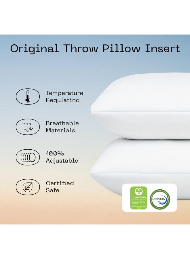 Coop Home Goods Coop Home Goods Original Adjustable Throw Pillow Inserts, Pack of 2, White, 18x18 Inches, Couch and Decorative Pillows with Memory Foam Fill - Image 2