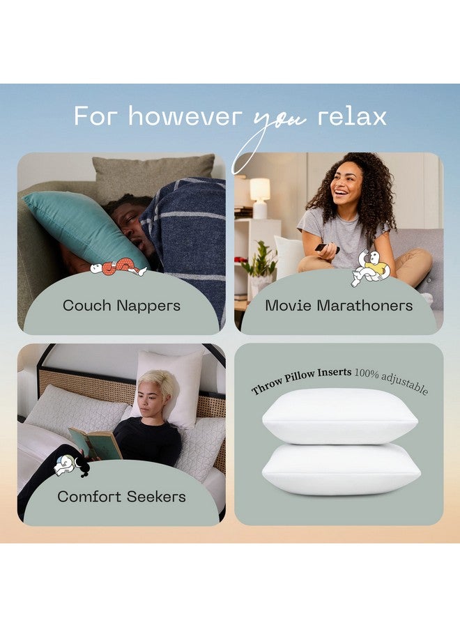 Coop Home Goods Coop Home Goods Original Adjustable Throw Pillow Inserts, Pack of 2, White, 18x18 Inches, Couch and Decorative Pillows with Memory Foam Fill - Image 3