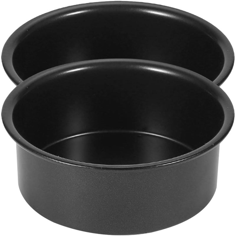 4 Inch Round Chiffon Cake Pans 2 Pack Removable Bottom Stainless Steel Baking Molds - Image 2