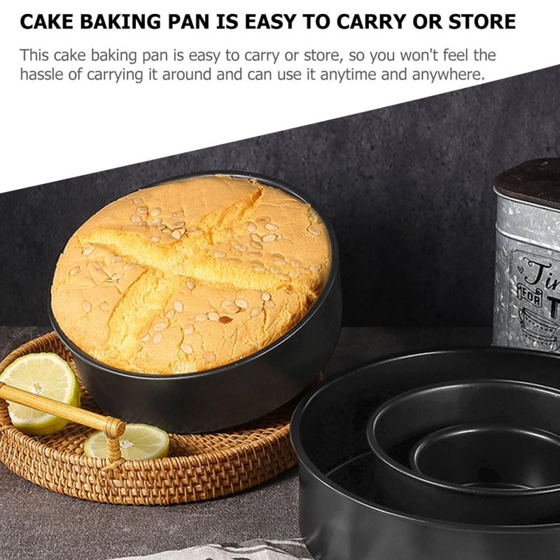 4 Inch Round Chiffon Cake Pans 2 Pack Removable Bottom Stainless Steel Baking Molds - Image 5